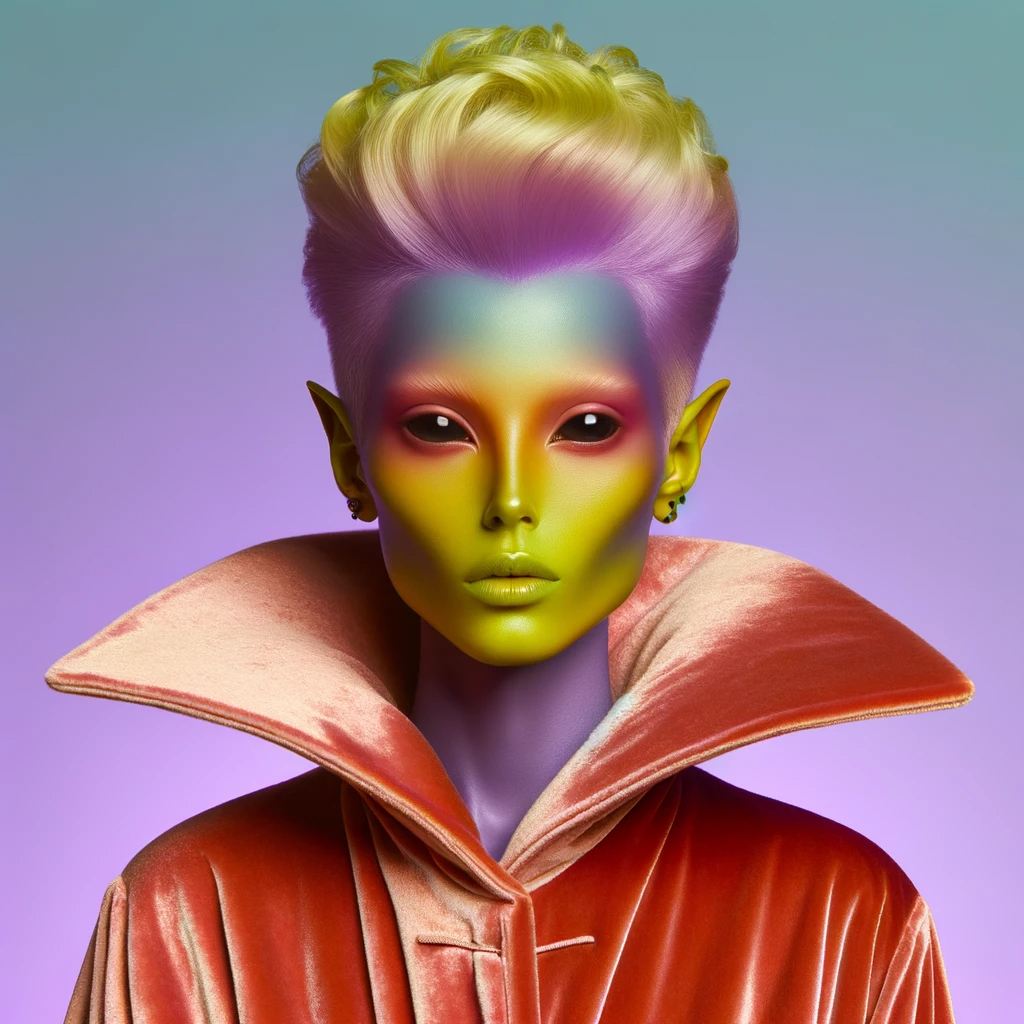 Free AI-generated Alien AI avatar - Fake profile picture for UI design mockups