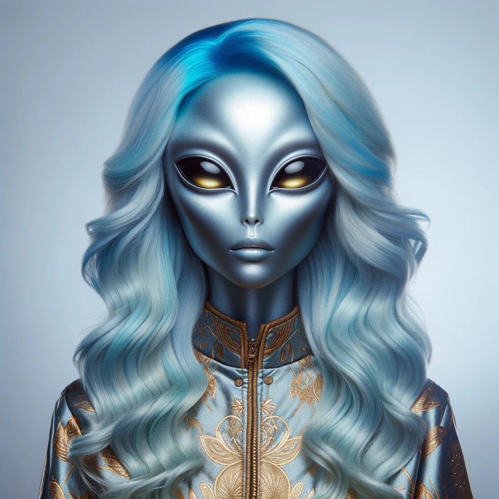 Free AI-generated Alien AI avatar - Fake profile picture for UI design mockups