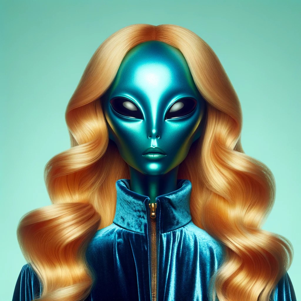 Free AI-generated Alien AI avatar - Fake profile picture for UI design mockups