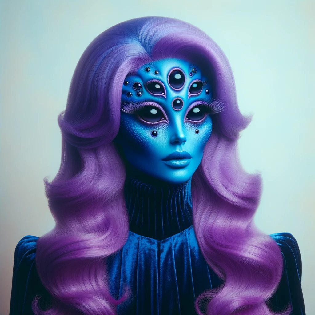 Free AI-generated Alien AI avatar - Fake profile picture for UI design mockups