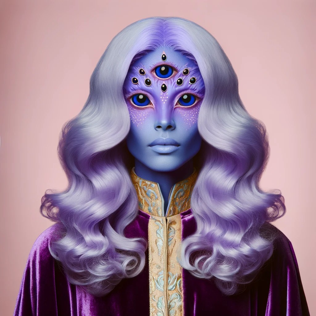 Free AI-generated Alien AI avatar - Fake profile picture for UI design mockups